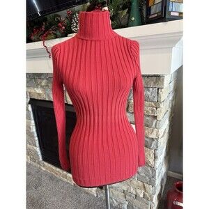 Sundance Turtleneck Organic Cotton Sweater Ribbed Sz XS